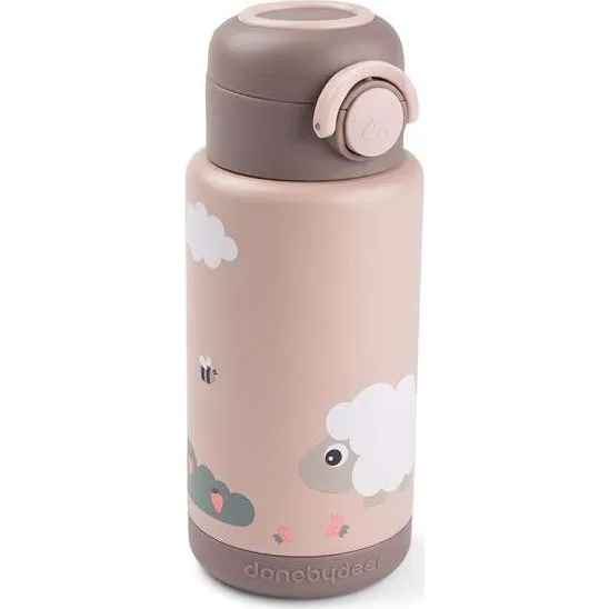 Done by Deer Termoflaske Tiny Farm 340ml - Lyserød