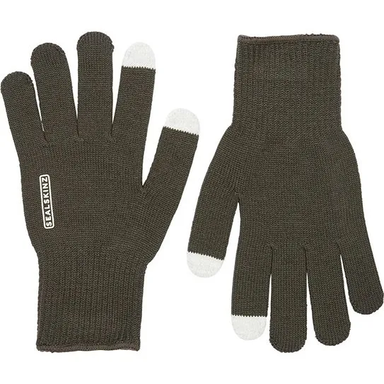 Sealskinz Hanworth Merino handsker - Olive - One Size
