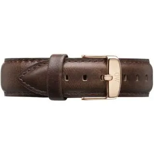 Daniel Wellington Classic Bristol 20 mm mørkebrun læderrem rødguld