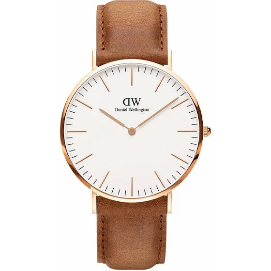 Daniel Wellington Classic Cornwall 36 mm rosaguld - sort
