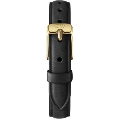 Daniel Wellington Quadro Sheffield læderrem 10mm, sort/guld DW00200316