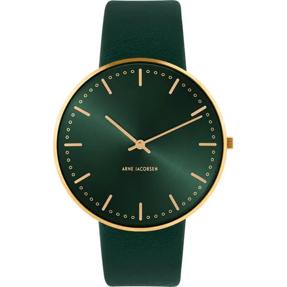 Arne Jacobsen CITY HALL 40 mm læderrem 53208-2088G Evergreen