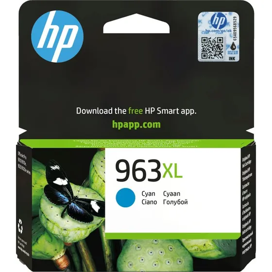 HP 963XL Original Cyan Blækpatron - Højtydende (20,5 ml)