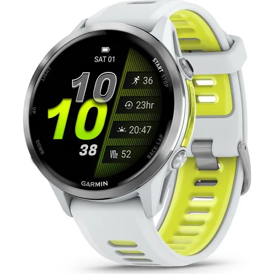 Garmin Forerunner 970 - 1,4" AMOLED GPS-sportsur, Hvid/Gul