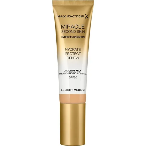 Max Factor Miracle Second Skin Hybrid Foundation SPF20 04 Light Medium