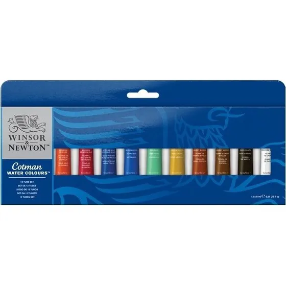 Winsor & Newton Cotman Akvarel Sæt - 12 x 8ml tuber
