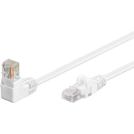 Goobay CAT 5e Netværkskabel 3m - 90° vinklet RJ45 - Hvid