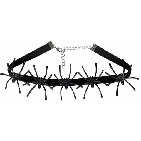 Hekseedderkop halskæde - sort choker