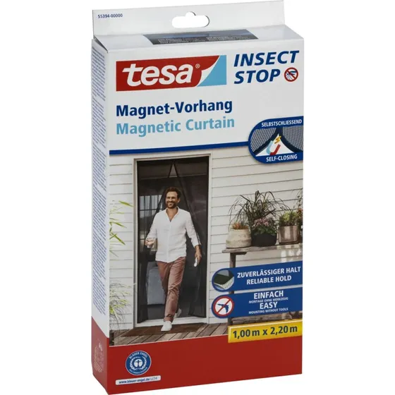 Tesa 55394 Magnetisk Myggenetgardin - 1x2,2m - Sort