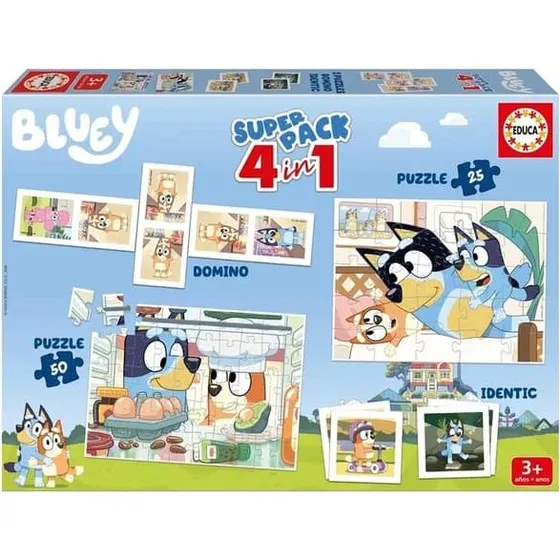 Educa Bluey Superpack 4 In 1 Spil og puslespil