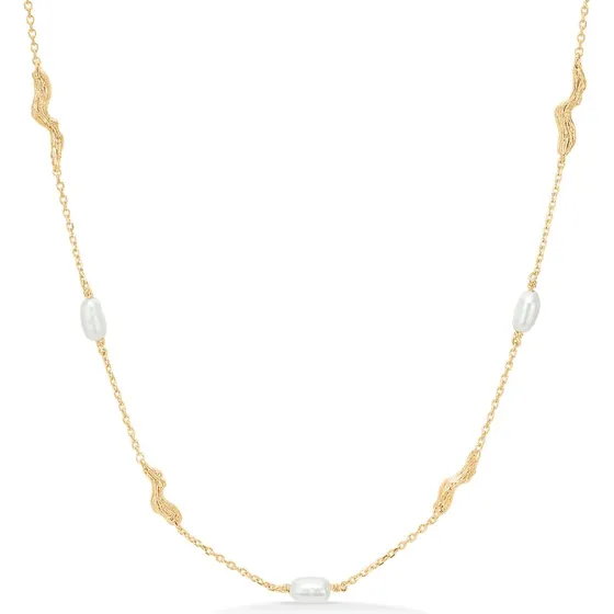 Studio Z Tangled halskæde m. perler – forgyldt