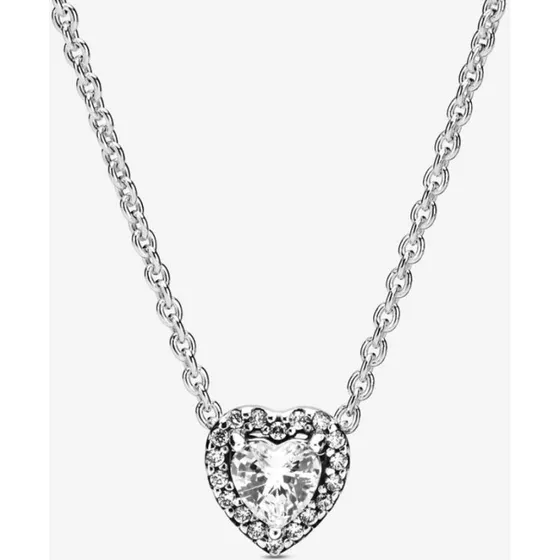 Pandora Timeless Elevated Heart halskæde, sølv 45 cm (398425C01-45)