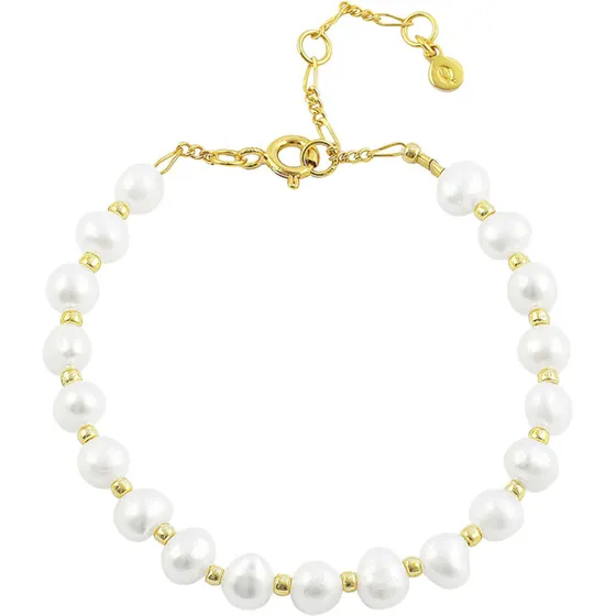 Hultquist Arabella armbånd 18K forgyldt med ferskvandsperler 18+3 cm