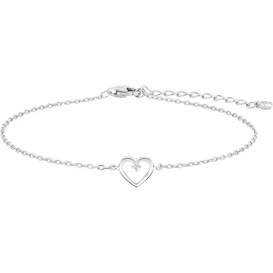Joanli Nor ODANOR rhodineret sølvarmbånd med hjerte