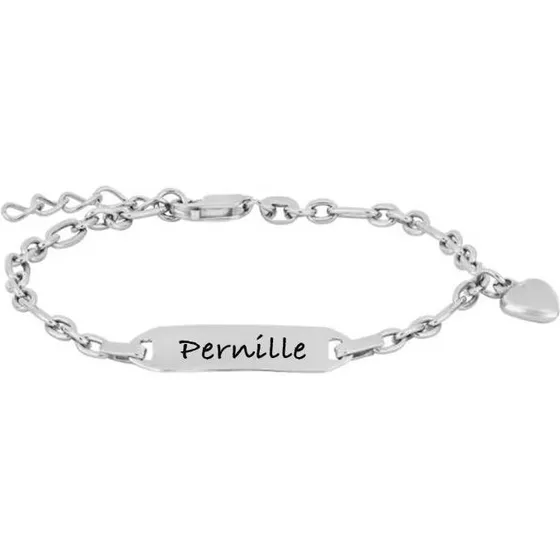 Noa Kids rhodineret sølvarmbånd i sølv med plade