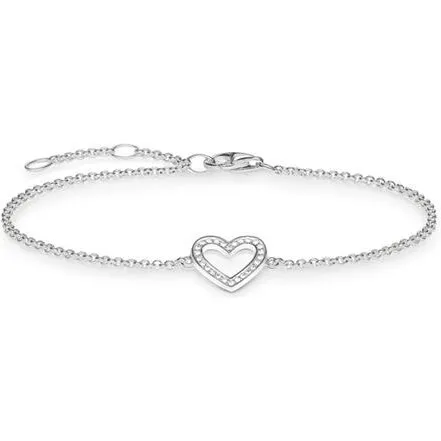 Thomas Sabo Heart Armbånd A1553-051-14, 925 Sterling 19,5 cm