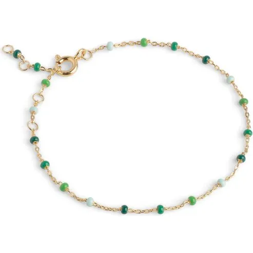 Enamel Lola armbånd, forgyldt – Petrol Green