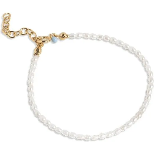 ENAMEL Copenhagen Erna perlearmbånd, forgyldt sølv 15+3 cm