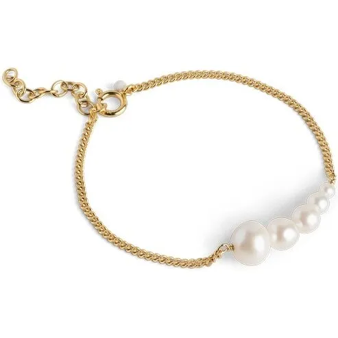 Enamel Carmen armbånd, forgyldt m. ferskvandsperler