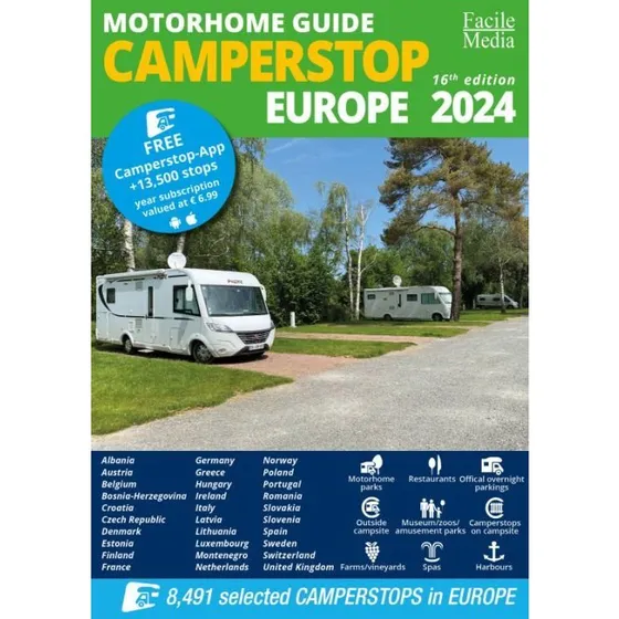 Camperstop Europe 2024: Motorhome Guide med 30 lande