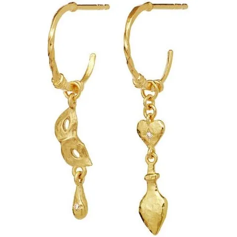 Maanesten Dolore øreringe – 18K forgyldt sølv, champagne zirkon