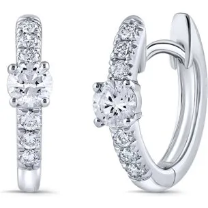 Støvring Design 14 kt. hvidguld creoler m. 0,43 ct brillanter