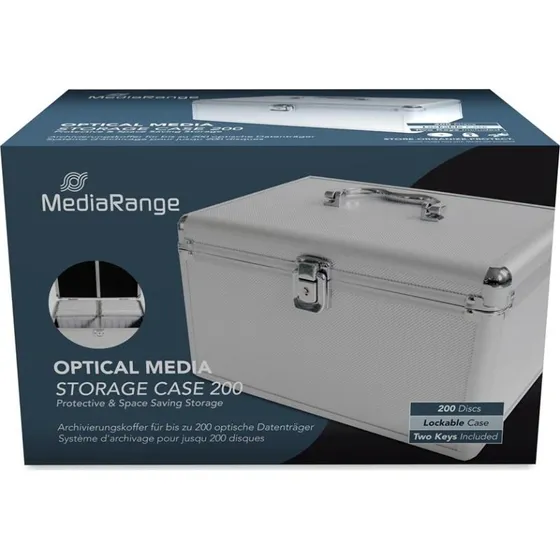 MediaRange DJ-Case til 200 CD/DVD diske - Sølv