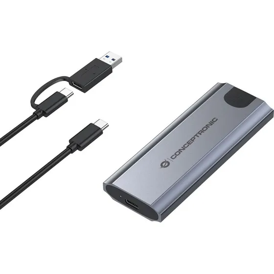 Conceptronic M.2 SSD-kabinet til NVMe & M-Key/B+M-Key - Grå