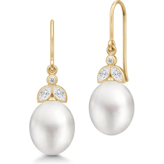 Julie Sandlau Tasha Øreringe 22 kt. forgyldt med perle