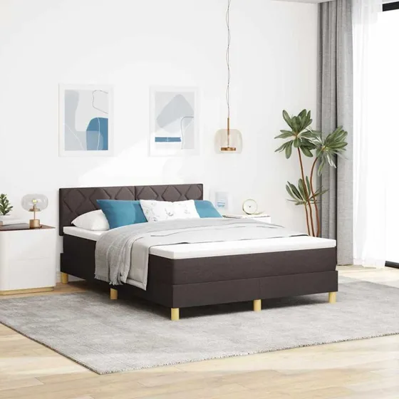 vidaXL Box spring seng med pude Mørk Brun 140 x 190 cm