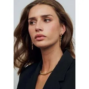 Sif Jakobs Bormio Lungo øreringe, forgyldt sterlingsølv, 62 mm