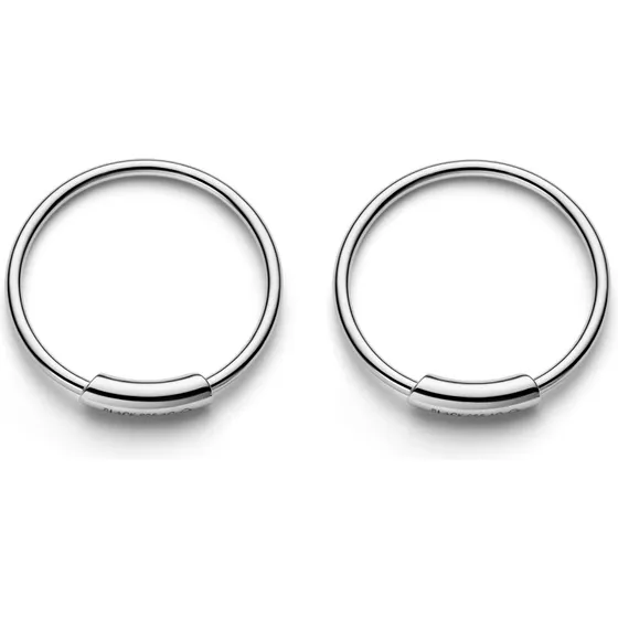 Maria Black Basic 12 Hoop Øreringe 12 mm – rhodineret sølv