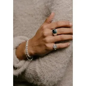 IX Studios Cushion Signet Hawks Eye 925 sølv, 22 kt.