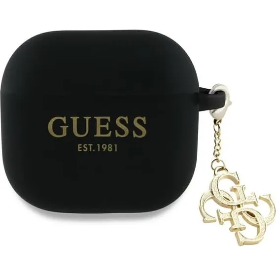 Guess AirPods 4 Silikone Cover 4G Charm - Sort