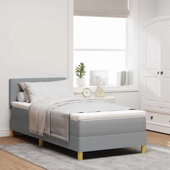 vidaXL Box spring seng med pude Lysegrå 80 x 200 cm