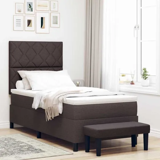 vidaXL Box spring seng med pude 90 x 190 cm - Mørk Brun