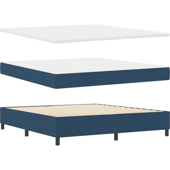 vidaXL Boxspring seng med LED-lys, blå, 180 x 200 cm