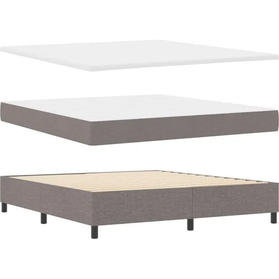 vidaXL Boxspring seng med LED-lys 180x200 cm Gråbrun