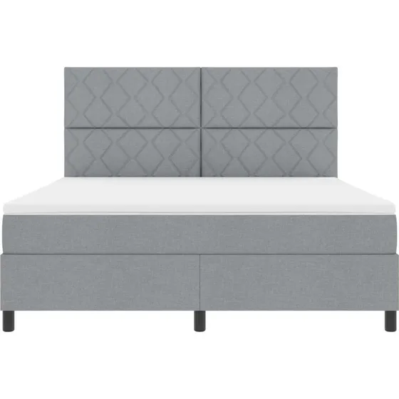 vidaXL Boxspring seng med LED-lys, lysegrå, 180 x 200 cm