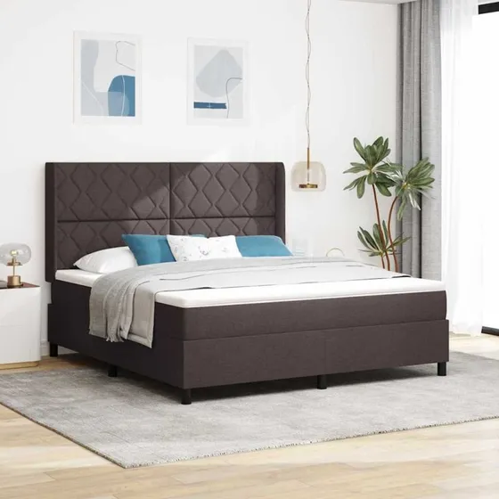 vidaXL Box spring seng med pude, mørk brun, 200 x 180 cm