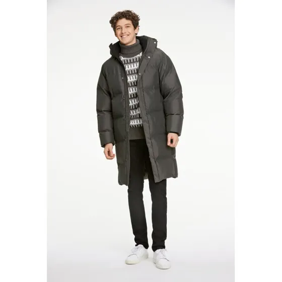 Lindbergh Recycled Padded Coat - Deep Army, S