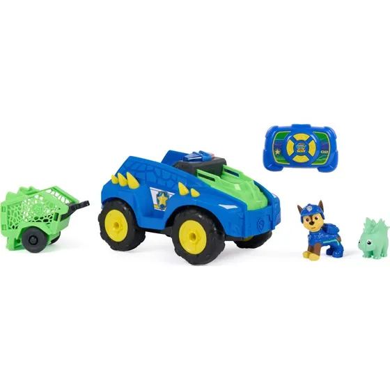 Paw Patrol Dino Filmen Tow & Dash RC bil med Chase og Stegosaurus
