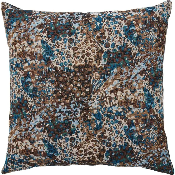 House Nordic Blossom Pude - Blå/Brun Mix - 45x45 cm