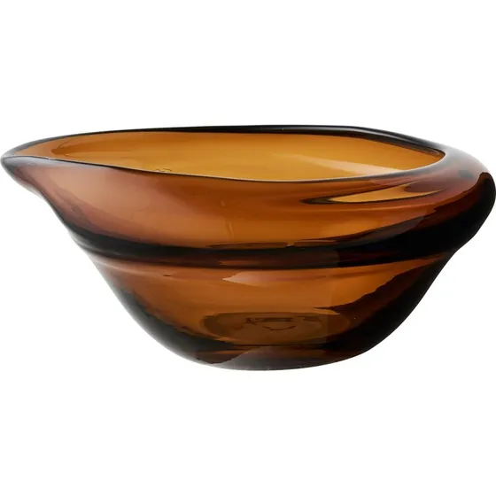 House Nordic Skål i mundblæst glas, smoked brun, 29x26x11 cm