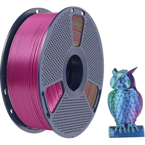 Sunlu PLA+ Silk Tri-Color Filament 1.75mm, 1kg - Blå, Grøn, Lilla
