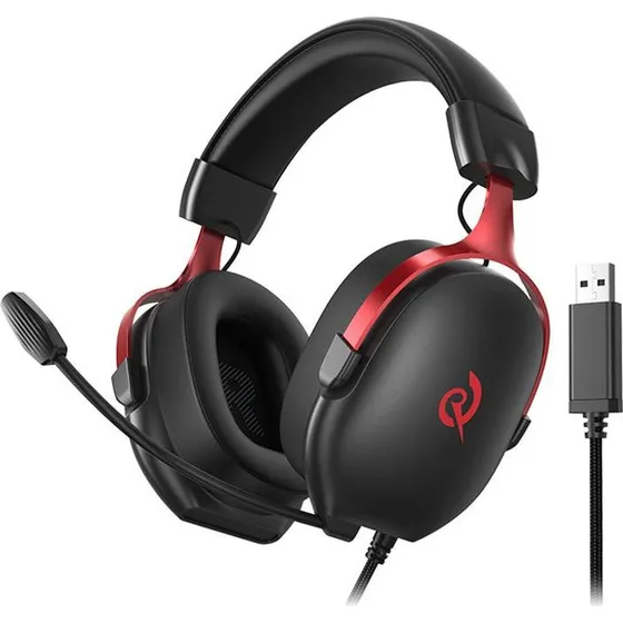 QCY Heroad VN200 Gaming Headset med 7.1 Surround - Sort/Rød
