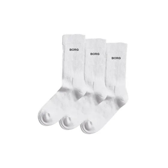 Björn Borg Essential Crew Socks 3-pak, Hvid, 43-46