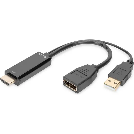 DIGITUS 4K HDMI til DisplayPort adapter - 20 cm