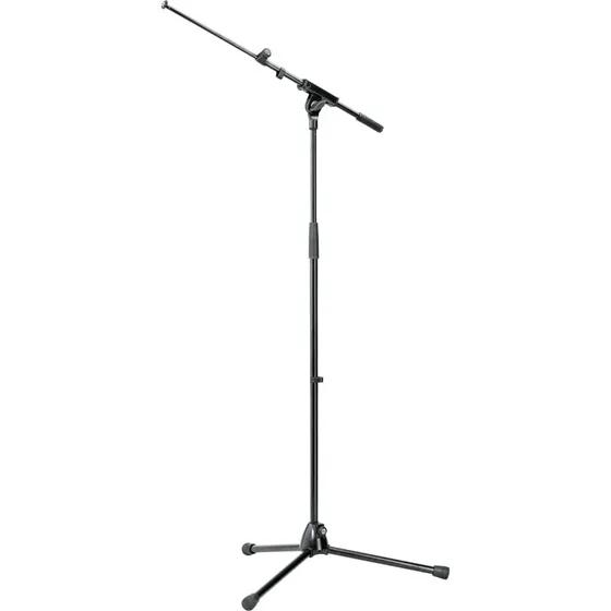 K&M 210/8 Mikrofonstativ med trefod og teleskoparm - Sort