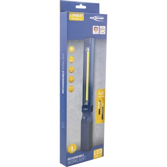 ANSMANN WL450R Genopladelig LED Arbejdslampe - Blå/Sort
